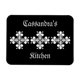 Magnet Flexible Motif blanc élégant de damassé de fleur de lis