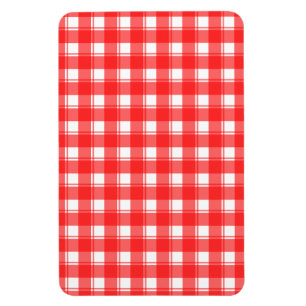 Magnet Flexible Motif Carreaux Rouges et Blancs à Rayures