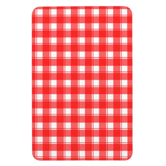 Magnet Flexible Motif Carreaux Rouges et Blancs à Rayures (Vertical)
