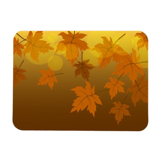 Magnet Flexible Motif d'automne avec feuilles d'érable en chute et (Horizontal)