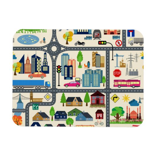 Magnet Flexible Motif de carte de ville (Horizontal)