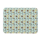 Magnet Flexible motif de chiens arrière - plans bleu clair. (Horizontal)
