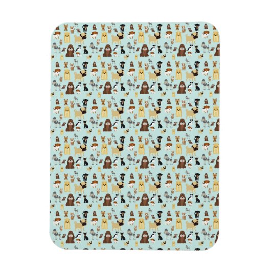 Magnet Flexible motif de chiens arrière - plans bleu clair. (Vertical)