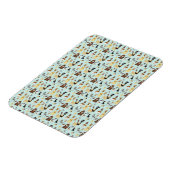 Magnet Flexible motif de chiens arrière - plans bleu clair. (Côté Gauche)