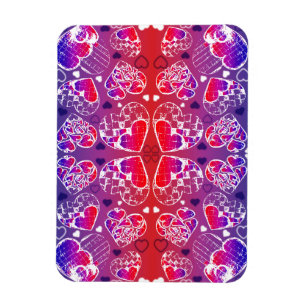 Magnet Flexible Motif de coeur romantique violet et rouge Whimsica