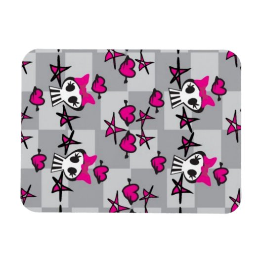 Magnet Flexible Motif de crânes Emo (Horizontal)