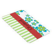 Magnet Flexible Motif De Fleurs, Grandes Vertes, Votre Nom (Côté Droit)