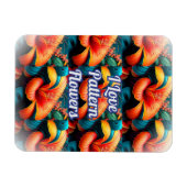 Magnet Flexible Motif de fleurs roses saumons (Horizontal)