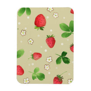 Magnet Flexible Motif de fraises d'aquarelle