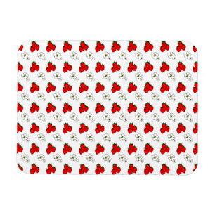 Magnet Flexible Motif de fraises et de fleurs rouges rétro