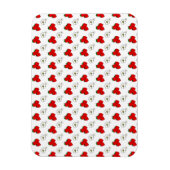 Magnet Flexible Motif de fraises et de fleurs rouges rétro (Vertical)