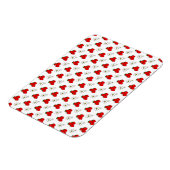 Magnet Flexible Motif de fraises et de fleurs rouges rétro (Côté Gauche)