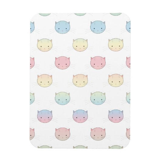 Magnet Flexible Motif de visages de chatons pastel mignons (Vertical)