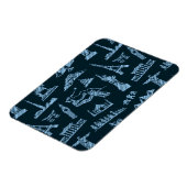 Magnet Flexible Motif De Voyage En Motif Blues (Côté Gauche)