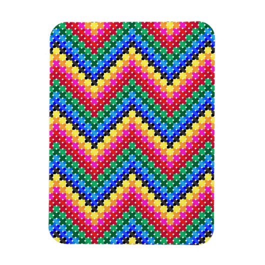 Magnet Flexible Motif de zigzag coloré (Vertical)