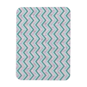 Magnet Flexible Motif de zigzag turquoise floral de perle