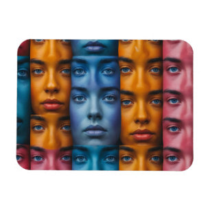 Magnet Flexible Motif des faces colorées