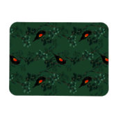 Magnet Flexible Motif d'oiseau-noir à ailes rouges (Horizontal)