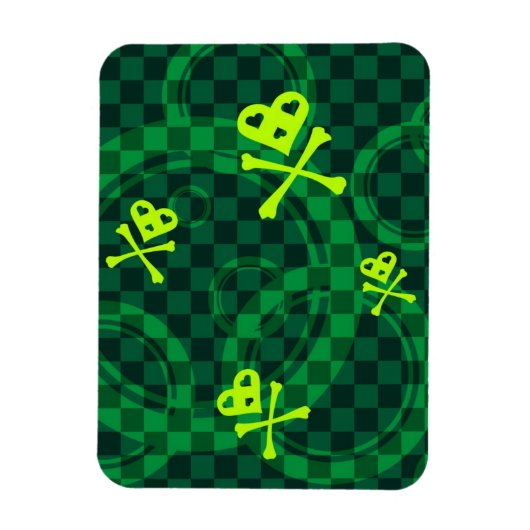 Magnet Flexible Motif Emo Vert Avec Cercles (Vertical)