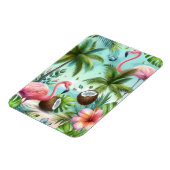 Magnet Flexible Motif Flamants roses et noix de coco (Côté Gauche)