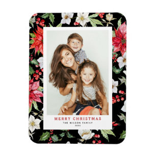 Magnet Flexible Motif Floral hiver Noir Photo Noël