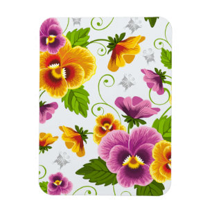 Magnet Flexible Motif floral jaune et rose