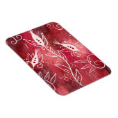 Magnet Flexible Motif Floral Rouge Et Blanc (Côté Droit)