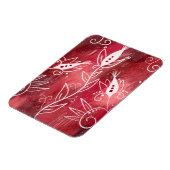 Magnet Flexible Motif Floral Rouge Et Blanc (Côté Gauche)