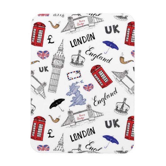 Magnet Flexible Motif London City Doodles (Vertical)