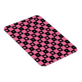 Magnet Flexible Motif moderne Pink and Black Checker Coeurs filles (Côté Droit)
