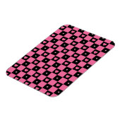 Magnet Flexible Motif moderne Pink and Black Checker Coeurs filles (Côté Gauche)
