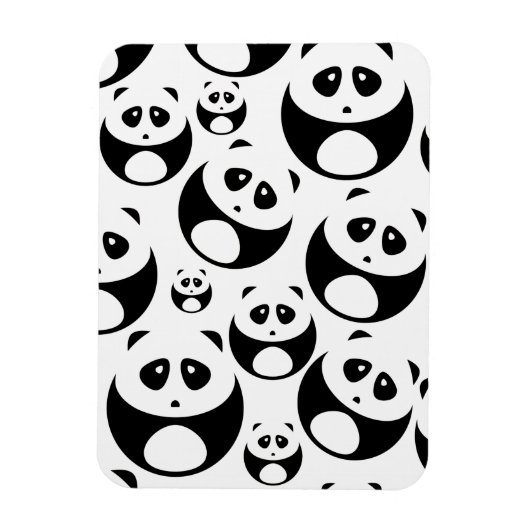 Magnet Flexible Motif Panda noir et blanc Kawaii (Vertical)