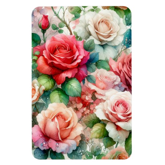 Magnet Flexible Motif Rose Fantaisiste (Vertical)