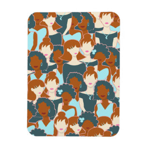 Magnet Flexible Motif sans couture avec filles noires et blanches