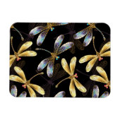 Magnet Flexible Motif sans couture avec libellules d'or (Horizontal)