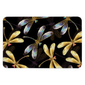 Magnet Flexible Motif sans couture avec libellules d'or (Horizontal)