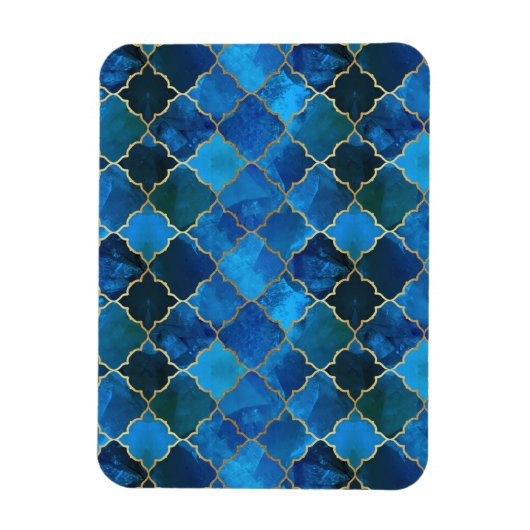Magnet Flexible Motif Sapphire Gemstone & Gold Marocain Carrelage (Vertical)