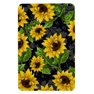 Magnet Flexible Motif vintage de tournesol