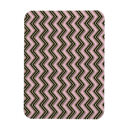 Magnet Flexible Motif Zigzag noir et rose (Vertical)