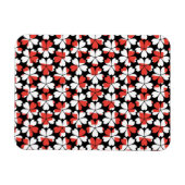 Magnet Flexible Motifs de fleurs blanches rouges mignons (Horizontal)