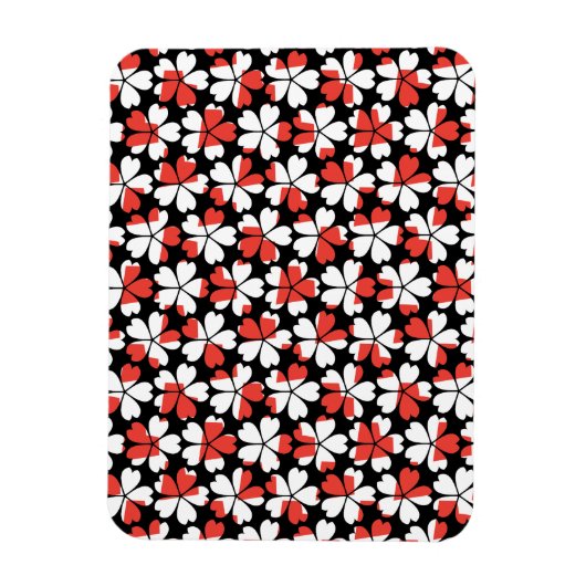 Magnet Flexible Motifs de fleurs blanches rouges mignons (Vertical)