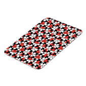 Magnet Flexible Motifs de fleurs blanches rouges mignons (Côté Gauche)
