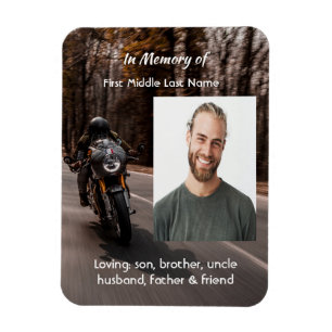 Magnet Flexible Motocycliste de moto personnalisée photo mémorial
