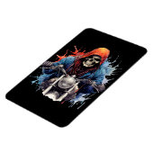 Magnet Flexible Motorcycle Aquarelle Skeleton Rider (Côté Gauche)