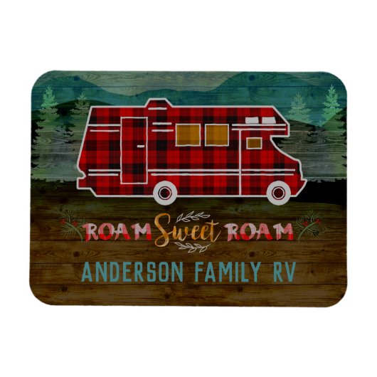 Magnet Flexible Motorhome RV Camper Travel Van Rustic Personalized (Horizontal)