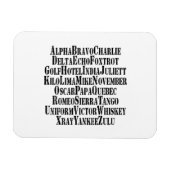 MAGNET FLEXIBLE MOTS ALPHABET PHONÉTIQUE / CODE (Horizontal)