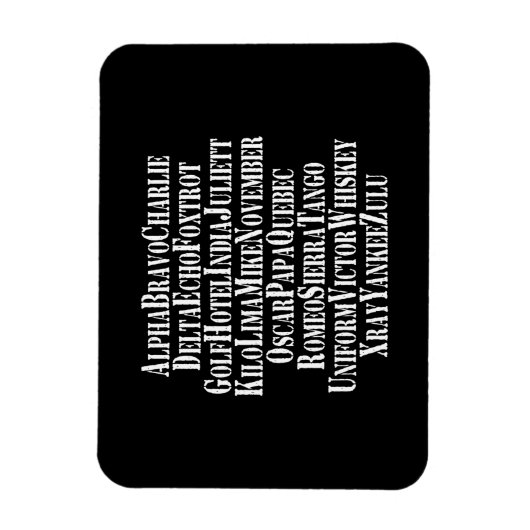 MAGNET FLEXIBLE MOTS ALPHABET PHONÉTIQUE / CODE (Vertical)