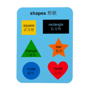 Magnet Flexible Mots bilingues anglais de formes de chinois