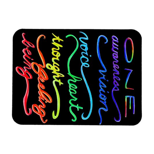 Magnet Flexible Mots D'Art À Thème Chakra À Arc En Ciel Inspiré (Horizontal)
