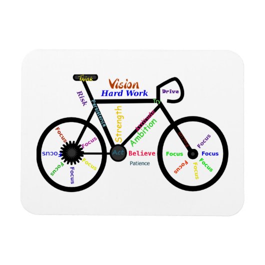 Magnet Flexible Mots Motivationnels, Vélo, Cyclisme, Moke Mens (Horizontal)